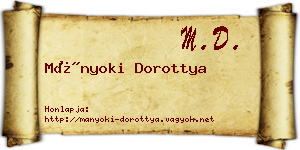 Mányoki Dorottya névjegykártya